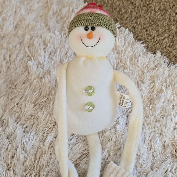 Snowman Plush Green Mittens decor home accessories accent apt unisex - Picture 5 of 13